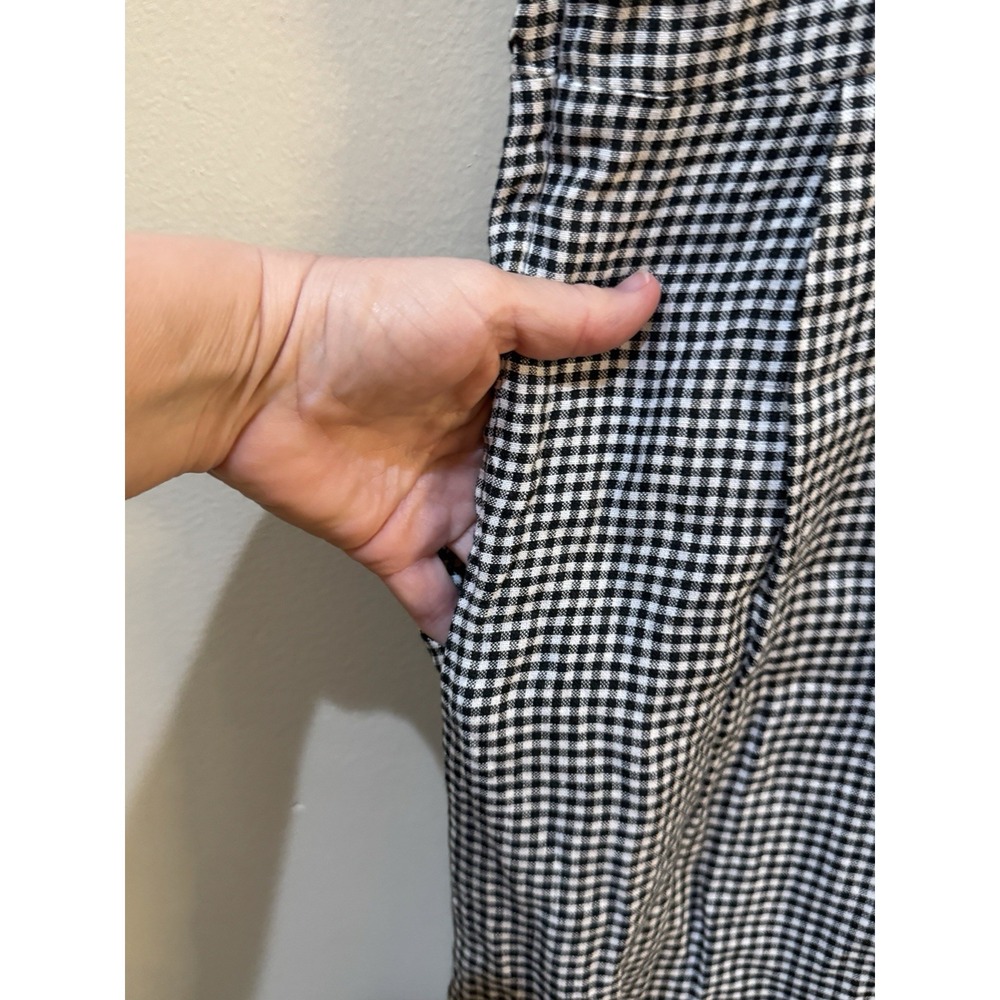 Quince 100% European Linen Scoop Neck Midi Dress Women's Size Small Gingham - Picture 5 of 12